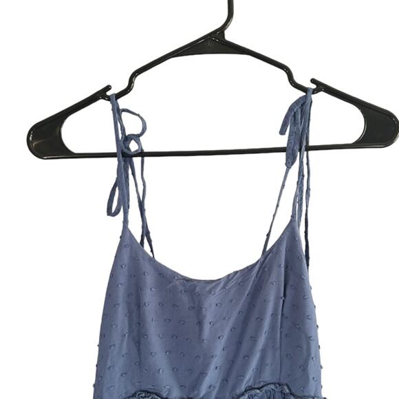 Shein Blue Sleeveless Tied String Flowy Dotted Mini Dress Women Sz XS - Picture 3 of 9